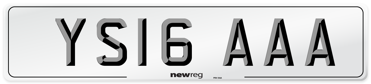 YS16 AAA Number Plate from New Reg